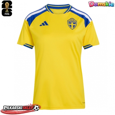 Szwecja Koszulka Podstawowa damskie MŚ 2026 Krótki Rękaw