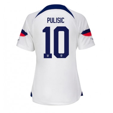 Ujedinjene države Christian Pulisic #10 Koszulka Podstawowa damskie MŚ 2022 Krótki Rękaw