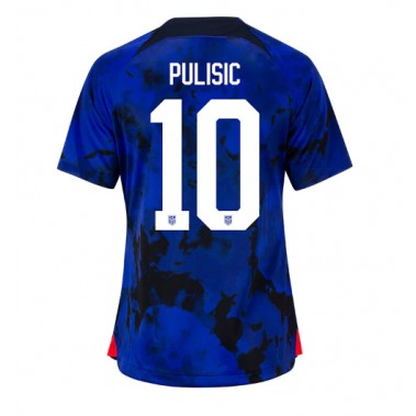 Ujedinjene države Christian Pulisic #10 Koszulka Wyjazdowa damskie MŚ 2022 Krótki Rękaw