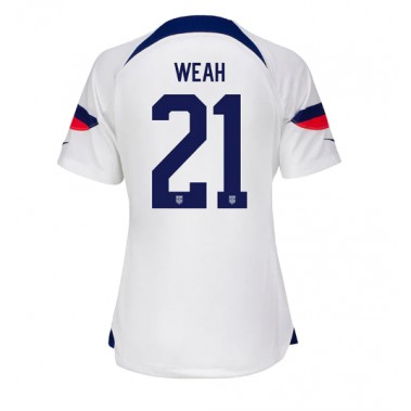 Ujedinjene države Timothy Weah #21 Koszulka Podstawowa damskie MŚ 2022 Krótki Rękaw
