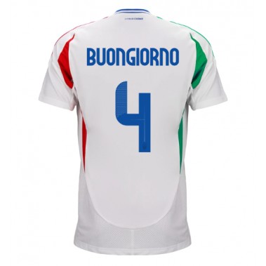 Włochy Alessandro Buongiorno #4 Koszulka Wyjazdowa ME 2024 Krótki Rękaw Włochy Alessandro Buongiorno #4 Koszulka Wyjazdowa ME 2024 Krótki Rękaw