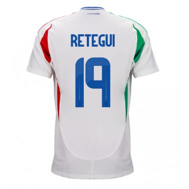 Włochy Mateo Retegui #19 Koszulka Wyjazdowa ME 2024 Krótki Rękaw Włochy Mateo Retegui #19 Koszulka Wyjazdowa ME 2024 Krótki Rękaw