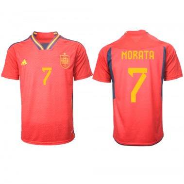 Španjolska Alvaro Morata #7 Koszulka Podstawowa MŚ 2022 Krótki Rękaw