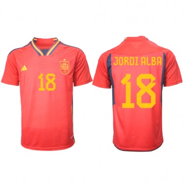 Španjolska Jordi Alba #18 Koszulka Podstawowa MŚ 2022 Krótki Rękaw