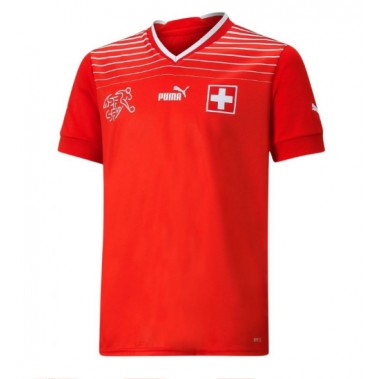 Švicarska Koszulka Podstawowa MŚ 2022 Krótki Rękaw