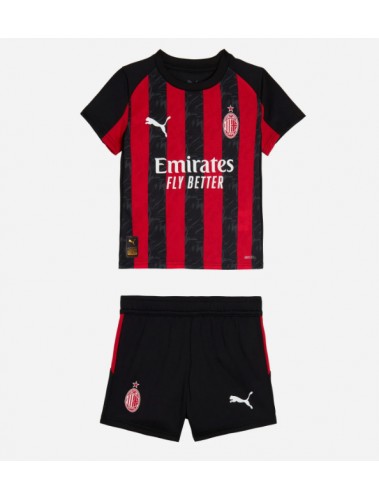 AC Milan Rafael Leao #10 Koszulka Podstawowa dzieci 2025-26 Krótki Rękaw (+ krótkie spodenki)