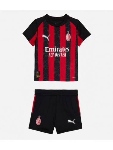 AC Milan Samuele Ricci #4 Koszulka Podstawowa dzieci 2025-26 Krótki Rękaw (+ krótkie spodenki)