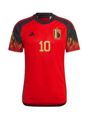 Belgija Eden Hazard #10 Koszulka Podstawowa MŚ 2022 Krótki Rękaw
