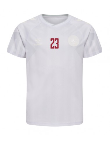 Danska Pierre-Emile Hojbjerg #23 Koszulka Wyjazdowa MŚ 2022 Krótki Rękaw