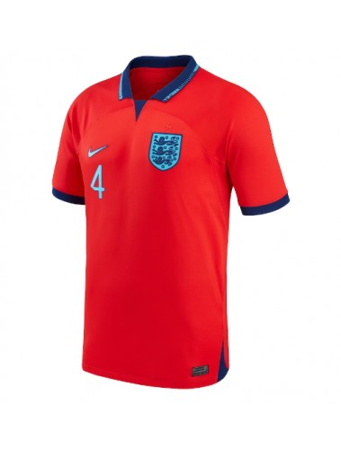 Engleska Declan Rice #4 Koszulka Wyjazdowa MŚ 2022 Krótki Rękaw