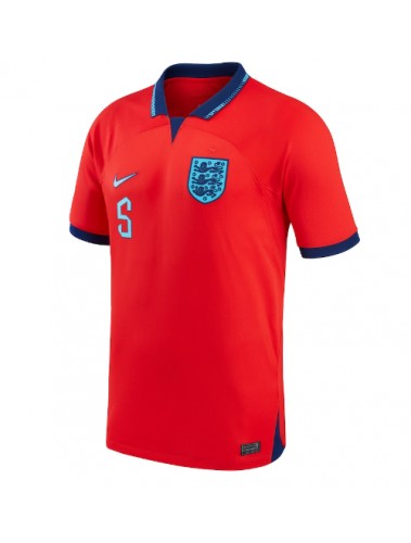 Engleska John Stones #5 Koszulka Wyjazdowa MŚ 2022 Krótki Rękaw