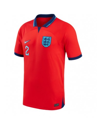 Engleska Kyle Walker #2 Koszulka Wyjazdowa MŚ 2022 Krótki Rękaw
