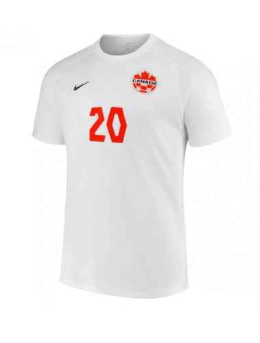Kanada Jonathan David #20 Koszulka Wyjazdowa MŚ 2022 Krótki Rękaw