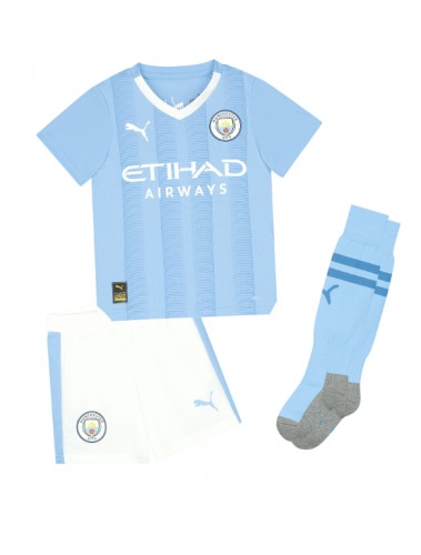 Manchester City Julian Alvarez #19 Koszulka Podstawowa dzieci 2023-24 Krótki Rękaw (+ krótkie spodenki)