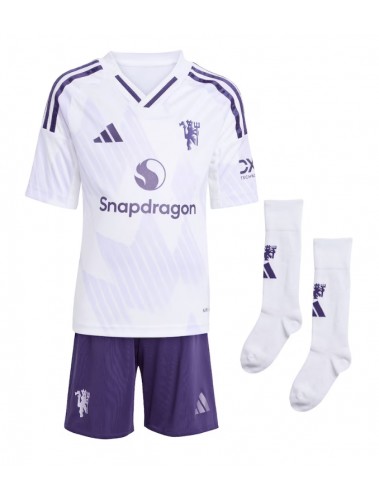 Manchester United Leny Yoro #15 Koszulka Wyjazdowa dzieci 2025-26 Krótki Rękaw (+ krótkie spodenki)