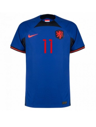 Nizozemska Steven Berghuis #11 Koszulka Wyjazdowa MŚ 2022 Krótki Rękaw