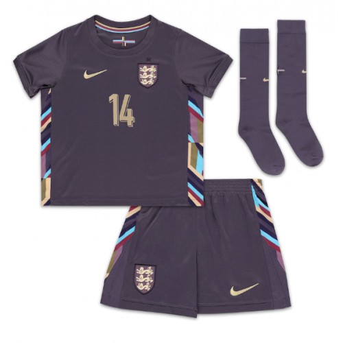 Anglia Ezri Konsa #14 Koszulka Wyjazdowa dzieci ME 2024 Krótki Rękaw (+ krótkie spodenki)
