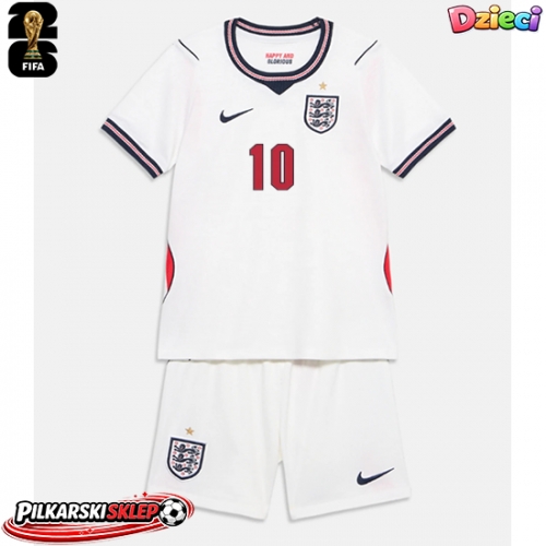 Anglia Jude Bellingham #10 Koszulka Podstawowa dzieci MŚ 2026 Krótki Rękaw (+ krótkie spodenki)