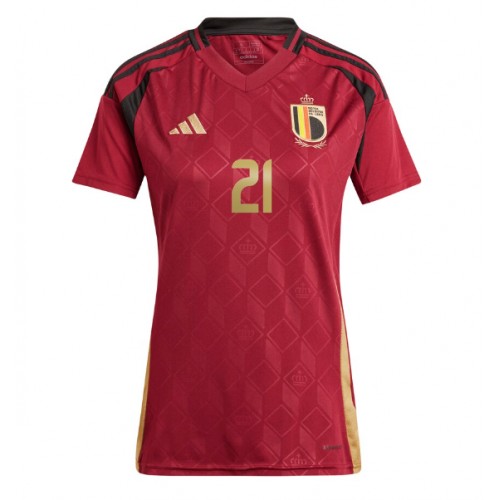 Belgia Timothy Castagne #21 Koszulka Podstawowa damskie ME 2024 Krótki Rękaw