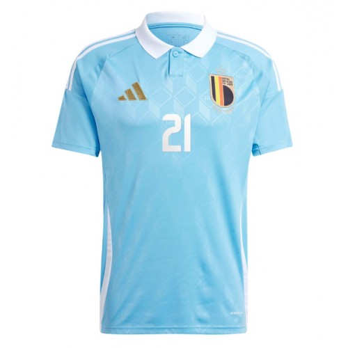 Belgia Timothy Castagne #21 Koszulka Wyjazdowa ME 2024 Krótki Rękaw