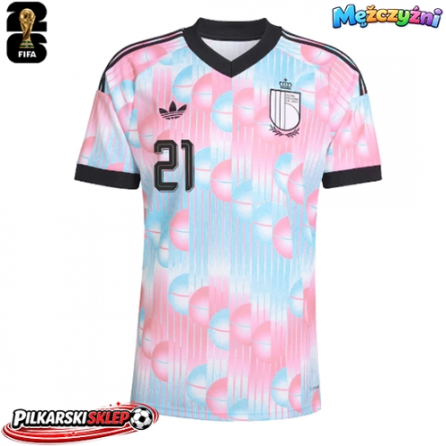 Belgia Timothy Castagne #21 Koszulka Wyjazdowa MŚ 2026 Krótki Rękaw