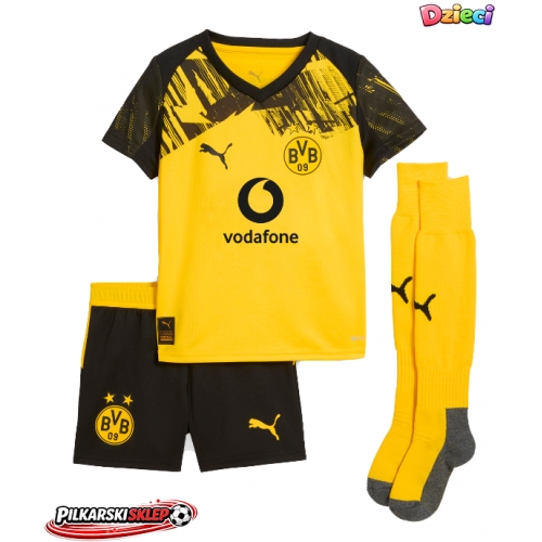 Borussia Dortmund Ramy Bensebaini #5 Koszulka Podstawowa dzieci 2025-26 Krótki Rękaw (+ krótkie spodenki)