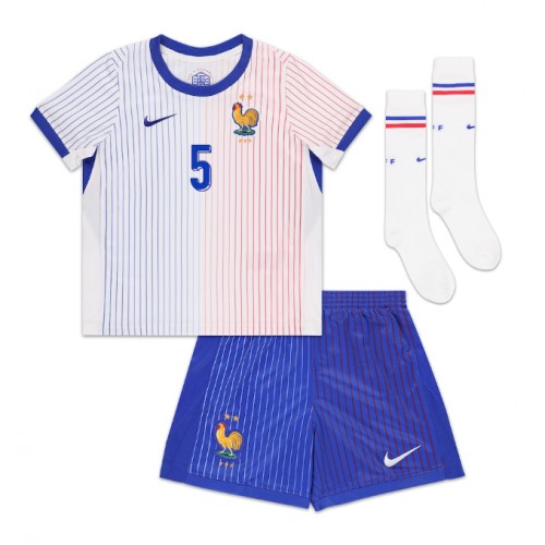 Francja Jules Kounde #5 Koszulka Wyjazdowa dzieci ME 2024 Krótki Rękaw (+ krótkie spodenki)