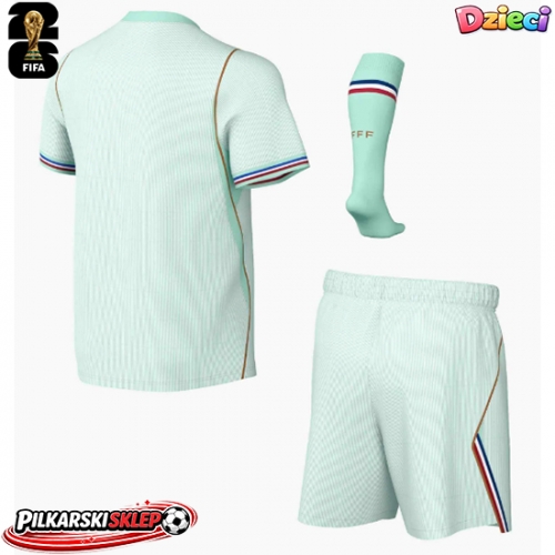 Francja Koszulka Wyjazdowa dzieci MŚ 2026 Krótki Rękaw (+ krótkie spodenki)