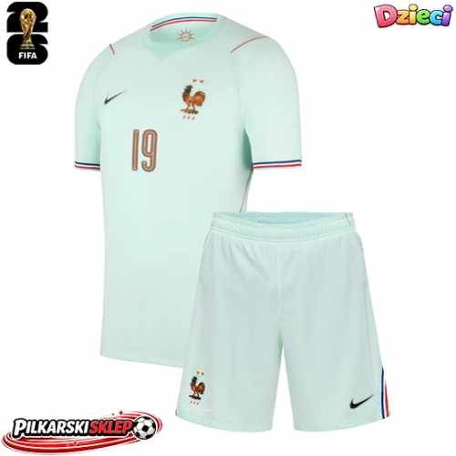 Francja Theo Hernandez #19 Koszulka Wyjazdowa dzieci MŚ 2026 Krótki Rękaw (+ krótkie spodenki)