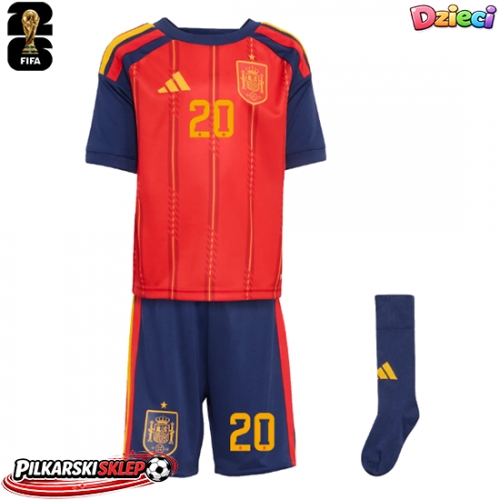 Hiszpania Pedri Gonzalez #20 Koszulka Podstawowa dzieci MŚ 2026 Krótki Rękaw (+ krótkie spodenki)