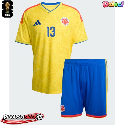 Kolumbia Yerry Mina #13 Koszulka Podstawowa dzieci MŚ 2026 Krótki Rękaw (+ krótkie spodenki)