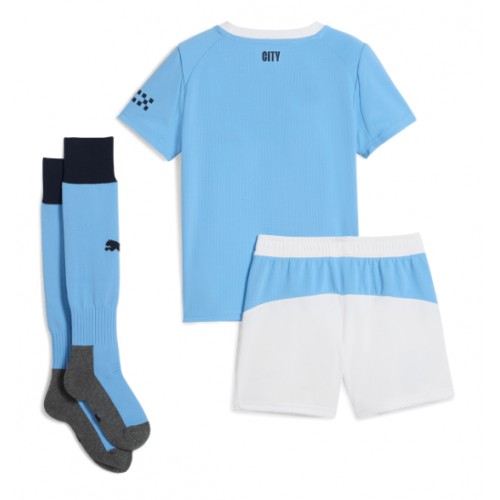 Manchester City Koszulka Podstawowa dzieci 2025-26 Krótki Rękaw (+ krótkie spodenki)