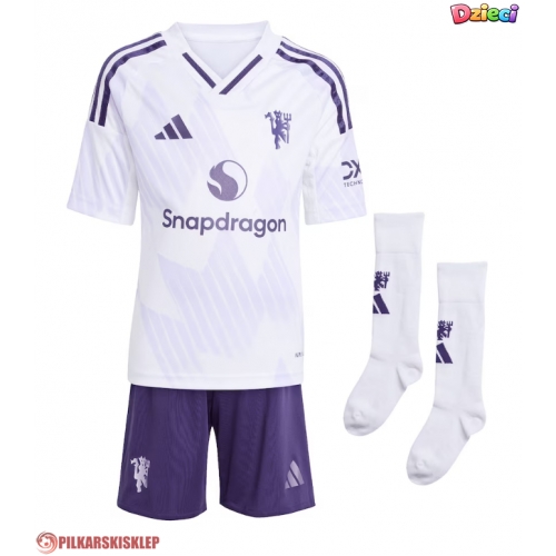 Manchester United Leny Yoro #15 Koszulka Wyjazdowa dzieci 2025-26 Krótki Rękaw (+ krótkie spodenki)