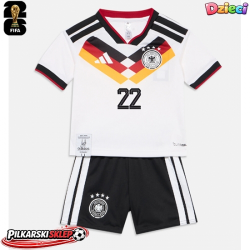 Niemcy David Raum #22 Koszulka Podstawowa dzieci MŚ 2026 Krótki Rękaw (+ krótkie spodenki)