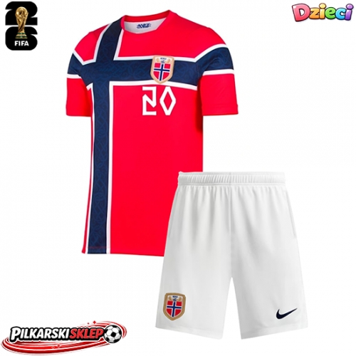 Norwegia Antonio Nusa #20 Koszulka Podstawowa dzieci MŚ 2026 Krótki Rękaw (+ krótkie spodenki)