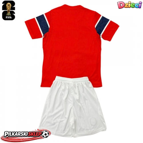 Norwegia Koszulka Podstawowa dzieci MŚ 2026 Krótki Rękaw (+ krótkie spodenki)