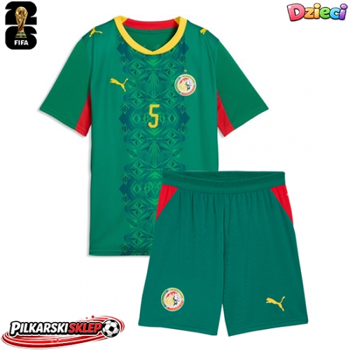 Senegal Pape Gueye #26 Koszulka Wyjazdowa dzieci MŚ 2026 Krótki Rękaw (+ krótkie spodenki)
