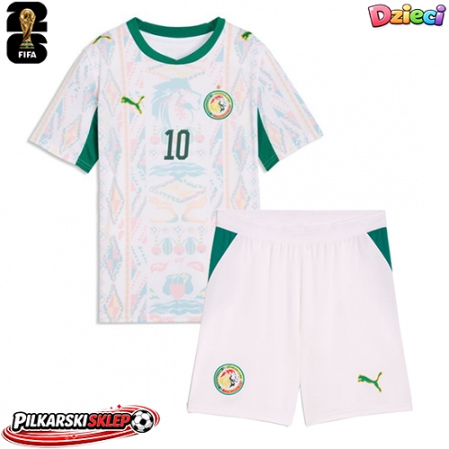 Senegal Sadio Mane #10 Koszulka Podstawowa dzieci MŚ 2026 Krótki Rękaw (+ krótkie spodenki)