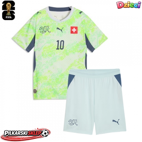 Szwajcaria Granit Xhaka #10 Koszulka Wyjazdowa dzieci MŚ 2026 Krótki Rękaw (+ krótkie spodenki)