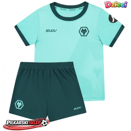 Wolves Jorgen Strand Larsen #9 Koszulka Wyjazdowa dzieci 2025-26 Krótki Rękaw (+ krótkie spodenki)