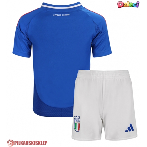 Włochy Koszulka Podstawowa dzieci ME 2024 Krótki Rękaw (+ krótkie spodenki)