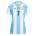 Argentyna Rodrigo De Paul #7 Koszulka Podstawowa damskie Copa America 2024 Krótki Rękaw