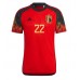 Belgija Charles De Ketelaere #22 Koszulka Podstawowa MŚ 2022 Krótki Rękaw