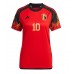 Belgija Eden Hazard #10 Koszulka Podstawowa damskie MŚ 2022 Krótki Rękaw