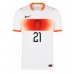 Holandia Frenkie de Jong #21 Koszulka Wyjazdowa MŚ 2026 Krótki Rękaw