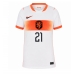 Holandia Frenkie de Jong #21 Koszulka Wyjazdowa damskie MŚ 2026 Krótki Rękaw